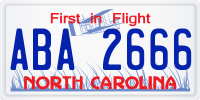 NC license plate ABA2666