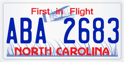 NC license plate ABA2683