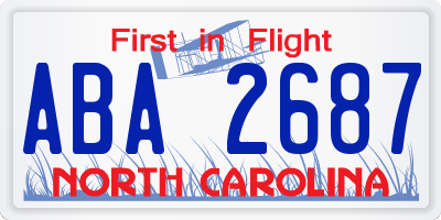 NC license plate ABA2687