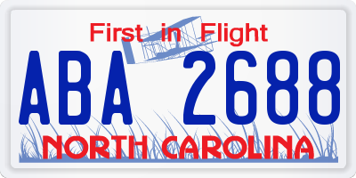 NC license plate ABA2688