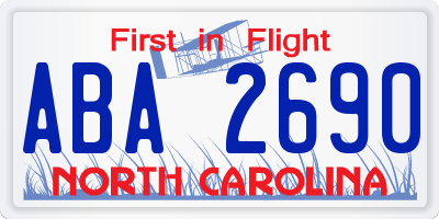 NC license plate ABA2690