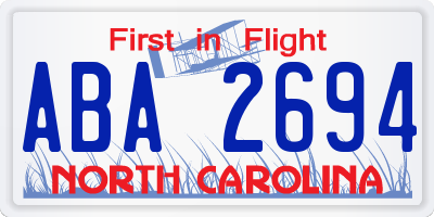 NC license plate ABA2694
