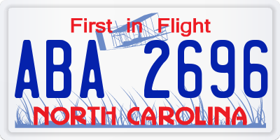 NC license plate ABA2696