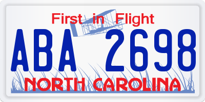 NC license plate ABA2698