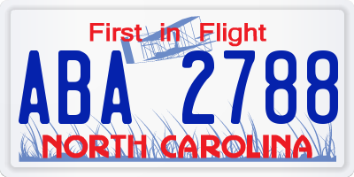 NC license plate ABA2788
