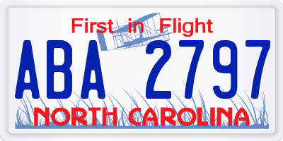 NC license plate ABA2797