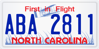NC license plate ABA2811