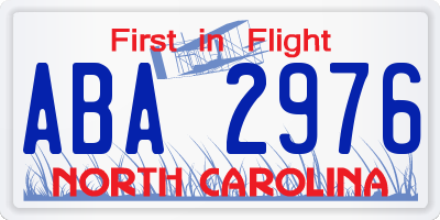 NC license plate ABA2976