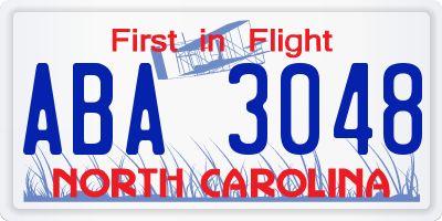NC license plate ABA3048