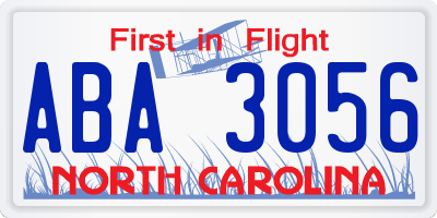 NC license plate ABA3056