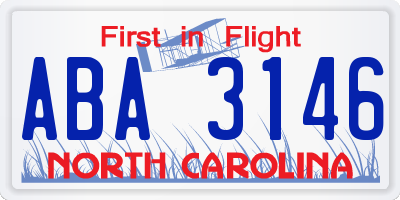 NC license plate ABA3146