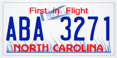 NC license plate ABA3271