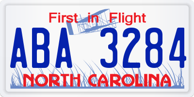 NC license plate ABA3284