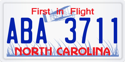 NC license plate ABA3711