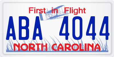 NC license plate ABA4044
