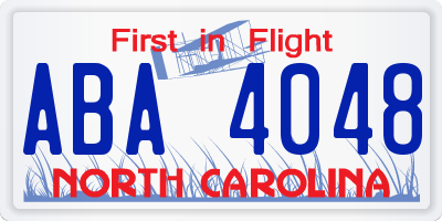 NC license plate ABA4048