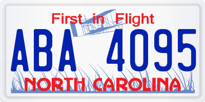NC license plate ABA4095