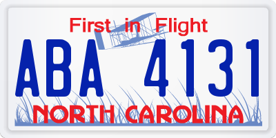 NC license plate ABA4131