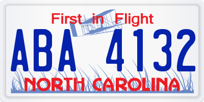 NC license plate ABA4132