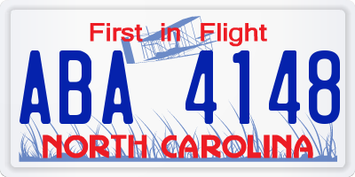 NC license plate ABA4148