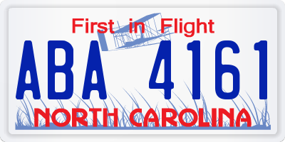 NC license plate ABA4161