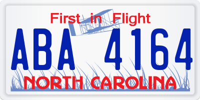 NC license plate ABA4164