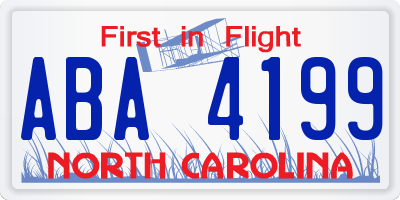 NC license plate ABA4199