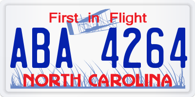NC license plate ABA4264