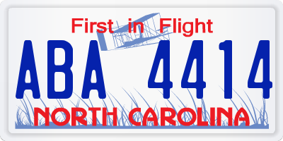 NC license plate ABA4414