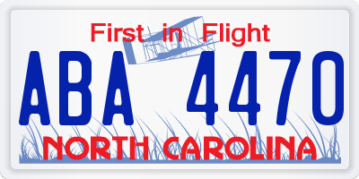 NC license plate ABA4470