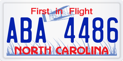 NC license plate ABA4486