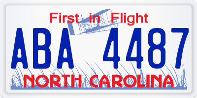 NC license plate ABA4487