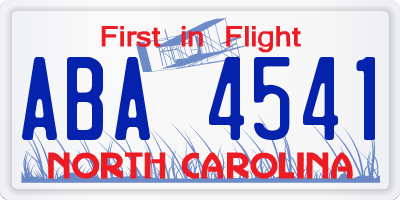 NC license plate ABA4541