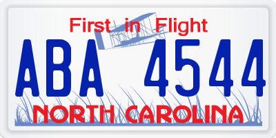 NC license plate ABA4544