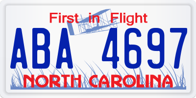 NC license plate ABA4697