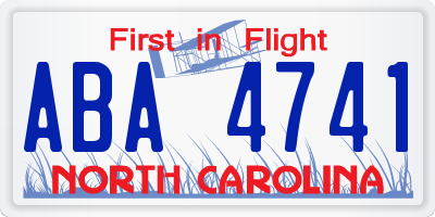 NC license plate ABA4741
