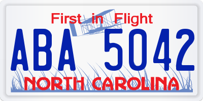 NC license plate ABA5042