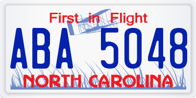 NC license plate ABA5048
