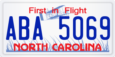 NC license plate ABA5069