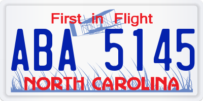 NC license plate ABA5145