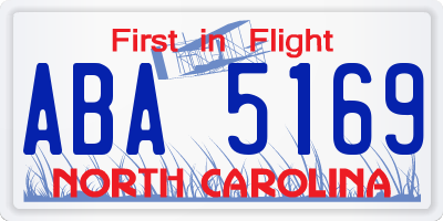 NC license plate ABA5169