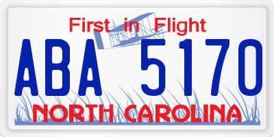 NC license plate ABA5170
