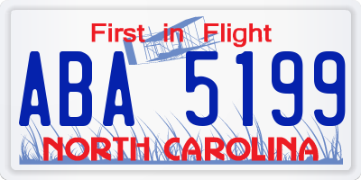 NC license plate ABA5199