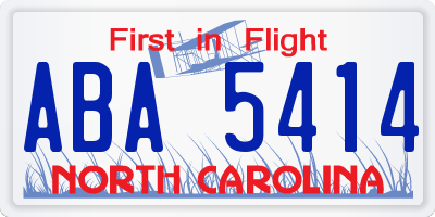 NC license plate ABA5414