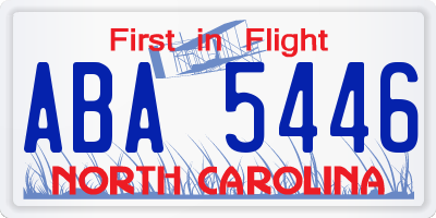 NC license plate ABA5446