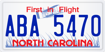 NC license plate ABA5470
