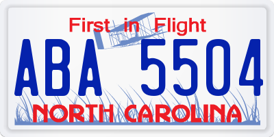 NC license plate ABA5504