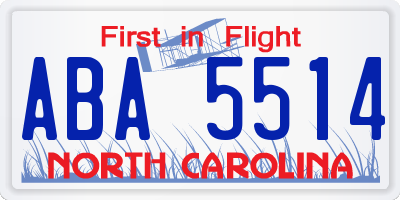 NC license plate ABA5514