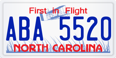 NC license plate ABA5520