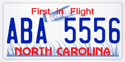 NC license plate ABA5556